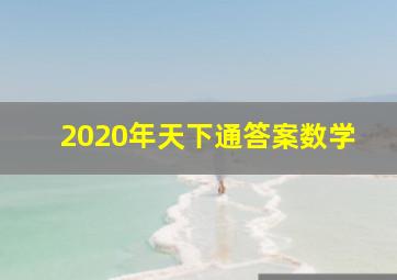 2020年天下通答案数学