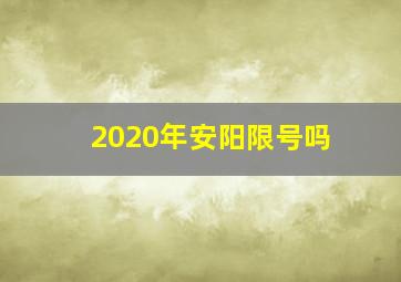 2020年安阳限号吗