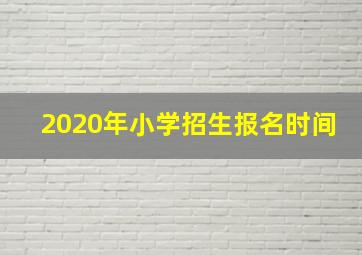 2020年小学招生报名时间