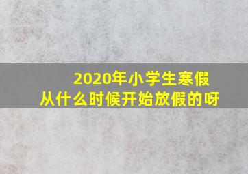 2020年小学生寒假从什么时候开始放假的呀