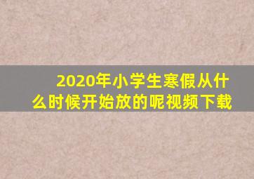 2020年小学生寒假从什么时候开始放的呢视频下载