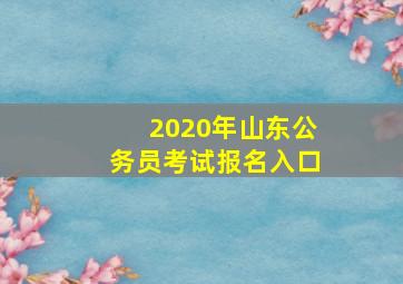 2020年山东公务员考试报名入口