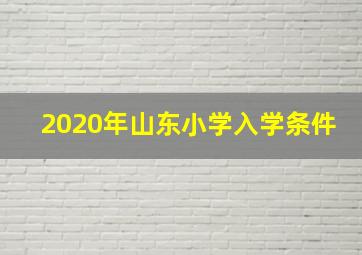 2020年山东小学入学条件