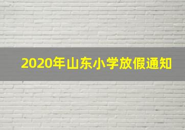 2020年山东小学放假通知