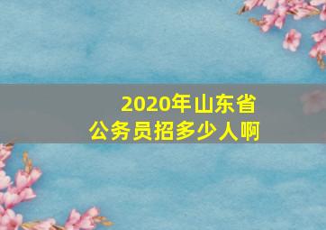 2020年山东省公务员招多少人啊