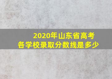 2020年山东省高考各学校录取分数线是多少