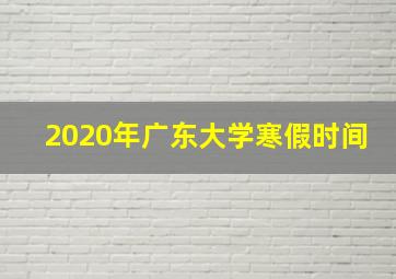 2020年广东大学寒假时间