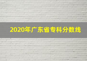 2020年广东省专科分数线