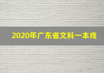 2020年广东省文科一本线