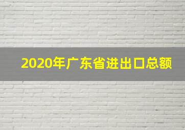 2020年广东省进出口总额