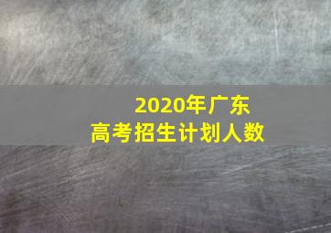 2020年广东高考招生计划人数