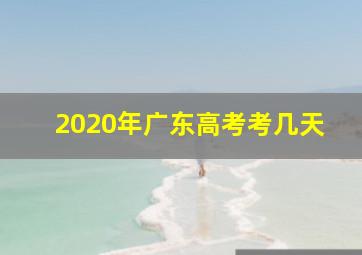 2020年广东高考考几天