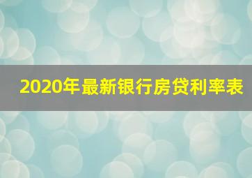 2020年最新银行房贷利率表