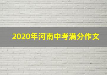 2020年河南中考满分作文