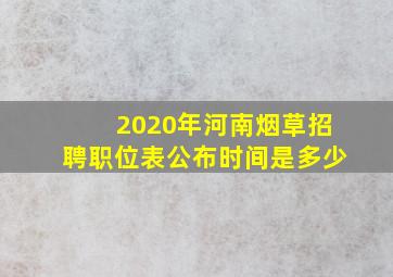 2020年河南烟草招聘职位表公布时间是多少