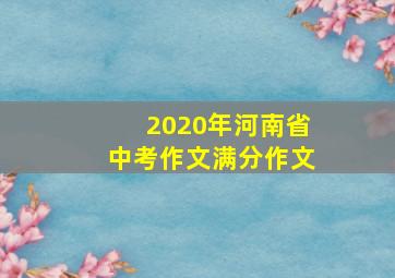 2020年河南省中考作文满分作文