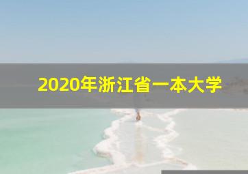 2020年浙江省一本大学