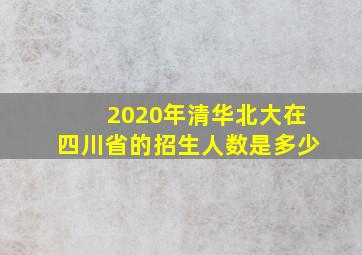 2020年清华北大在四川省的招生人数是多少