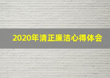 2020年清正廉洁心得体会