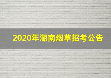 2020年湖南烟草招考公告