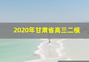 2020年甘肃省高三二模