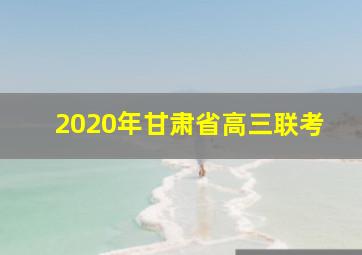 2020年甘肃省高三联考