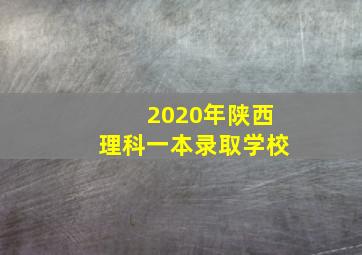 2020年陕西理科一本录取学校