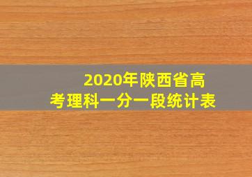 2020年陕西省高考理科一分一段统计表