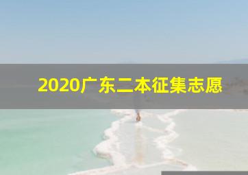 2020广东二本征集志愿