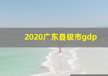 2020广东县级市gdp