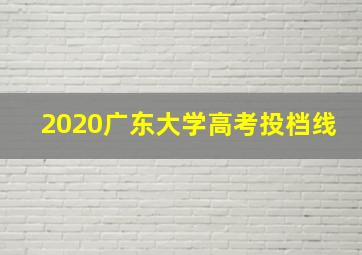 2020广东大学高考投档线