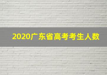 2020广东省高考考生人数