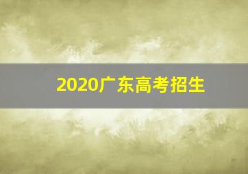 2020广东高考招生