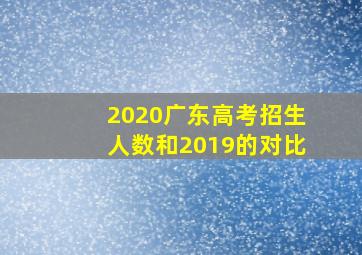 2020广东高考招生人数和2019的对比