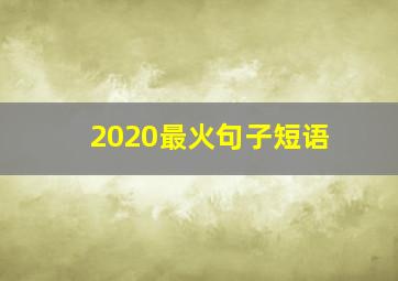 2020最火句子短语