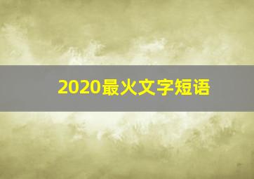 2020最火文字短语