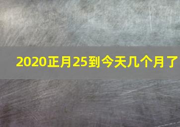 2020正月25到今天几个月了