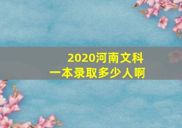 2020河南文科一本录取多少人啊