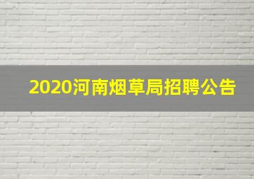 2020河南烟草局招聘公告