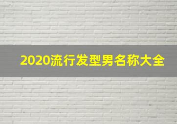 2020流行发型男名称大全