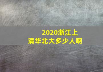 2020浙江上清华北大多少人啊