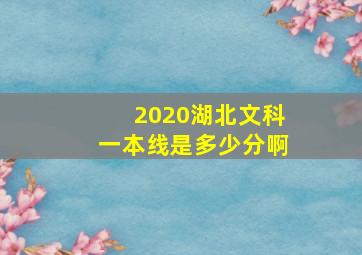 2020湖北文科一本线是多少分啊