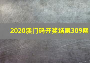 2020澳门码开奖结果309期