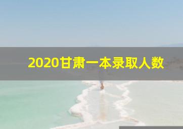 2020甘肃一本录取人数