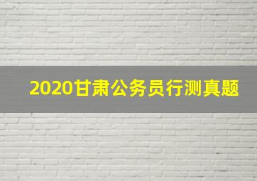 2020甘肃公务员行测真题