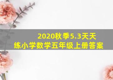 2020秋季5.3天天练小学数学五年级上册答案