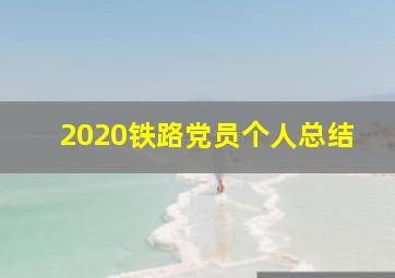 2020铁路党员个人总结