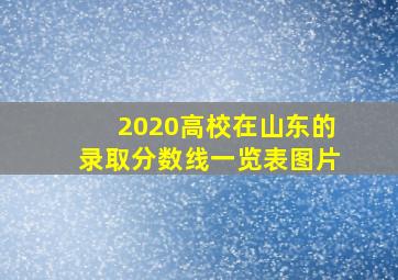 2020高校在山东的录取分数线一览表图片