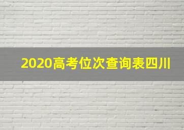 2020高考位次查询表四川