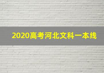 2020高考河北文科一本线